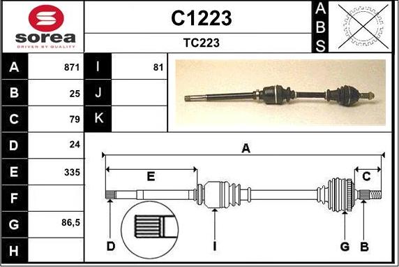 SNRA C1223 - Приводной вал unicars.by