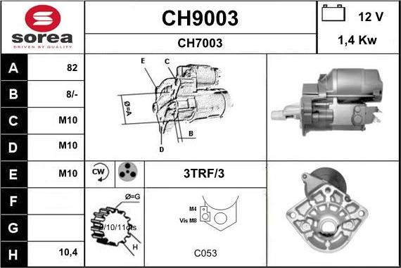 SNRA CH9003 - Стартер unicars.by