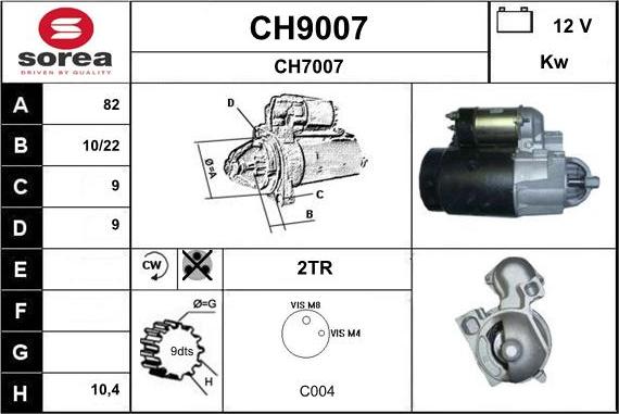 SNRA CH9007 - Стартер unicars.by