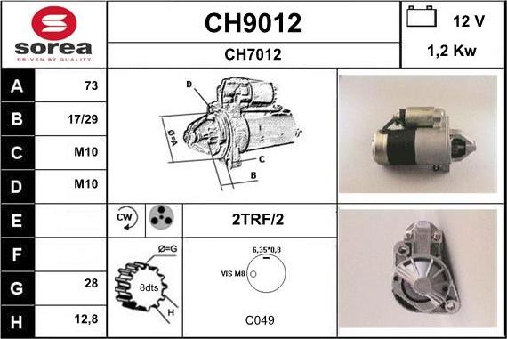 SNRA CH9012 - Стартер unicars.by