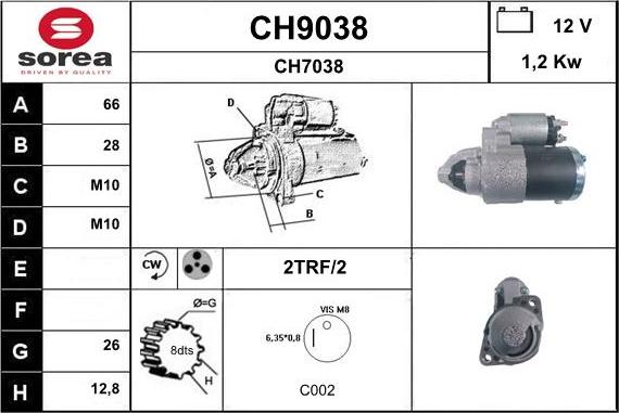 SNRA CH9038 - Стартер unicars.by