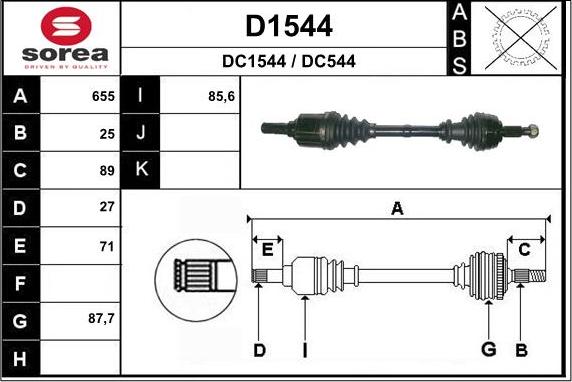 SNRA D1544 - Приводной вал unicars.by