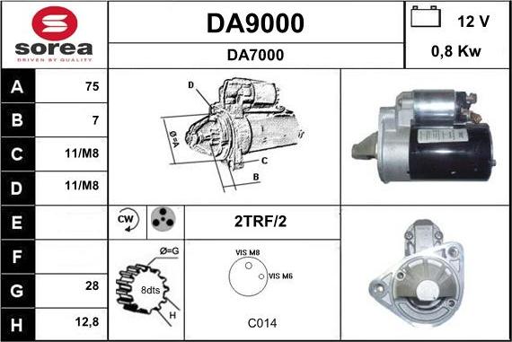 SNRA DA9000 - Стартер unicars.by