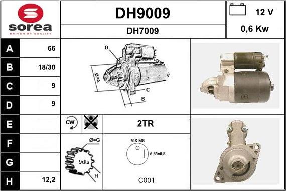 SNRA DH9009 - Стартер unicars.by