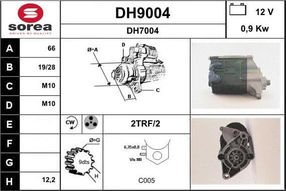 SNRA DH9004 - Стартер unicars.by