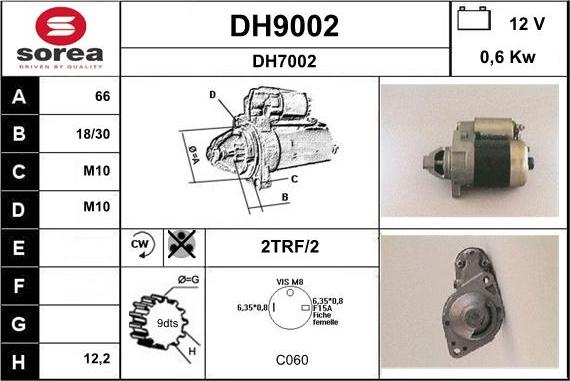 SNRA DH9002 - Стартер unicars.by