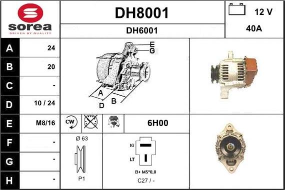 SNRA DH8001 - Генератор unicars.by