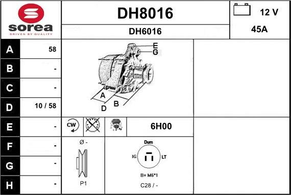 SNRA DH8016 - Генератор unicars.by