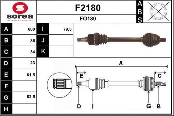 SNRA F2180 - Приводной вал unicars.by