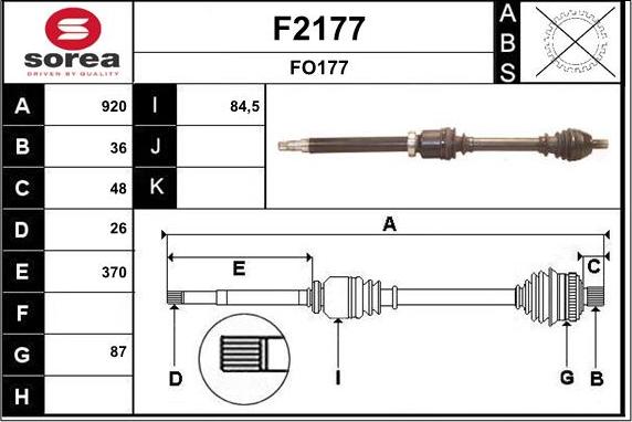 SNRA F2177 - Приводной вал unicars.by