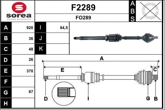 SNRA F2289 - Приводной вал unicars.by