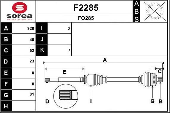 SNRA F2285 - Приводной вал unicars.by