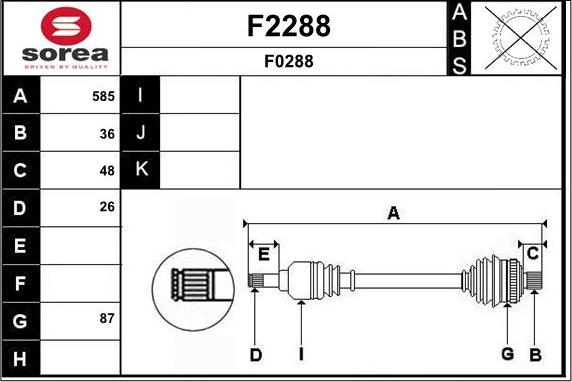 SNRA F2288 - Приводной вал unicars.by