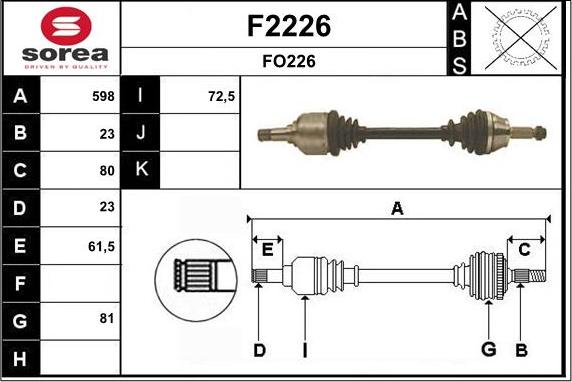 SNRA F2226 - Приводной вал unicars.by