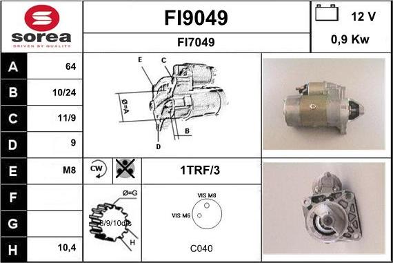 SNRA FI9049 - Стартер unicars.by