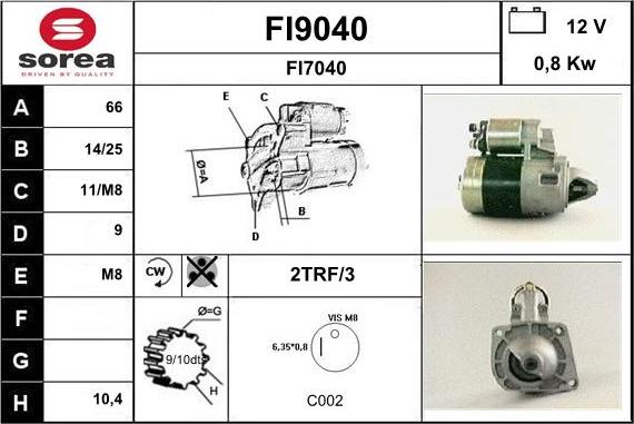 SNRA FI9040 - Стартер unicars.by