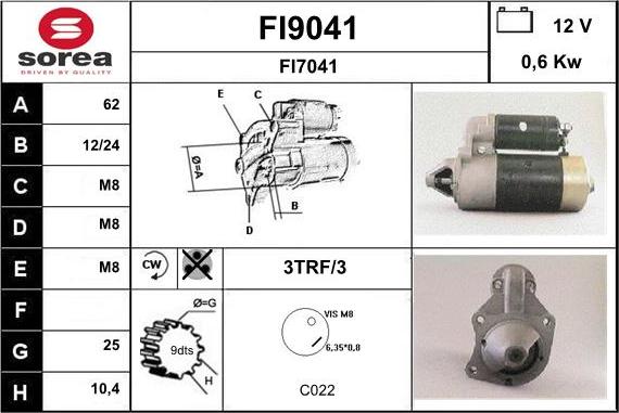 SNRA FI9041 - Стартер unicars.by