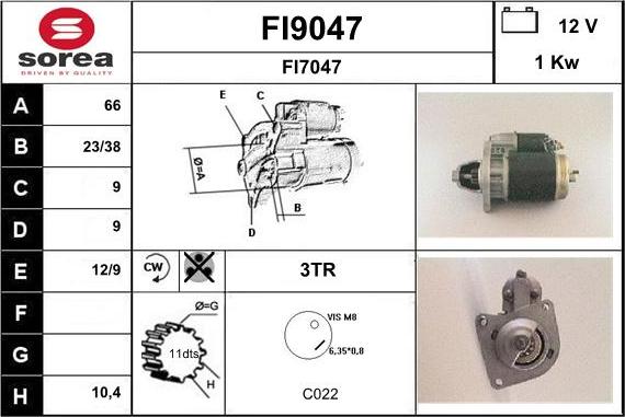 SNRA FI9047 - Стартер unicars.by