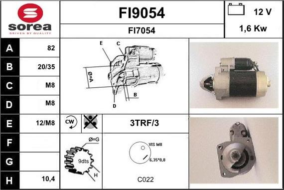 SNRA FI9054 - Стартер unicars.by