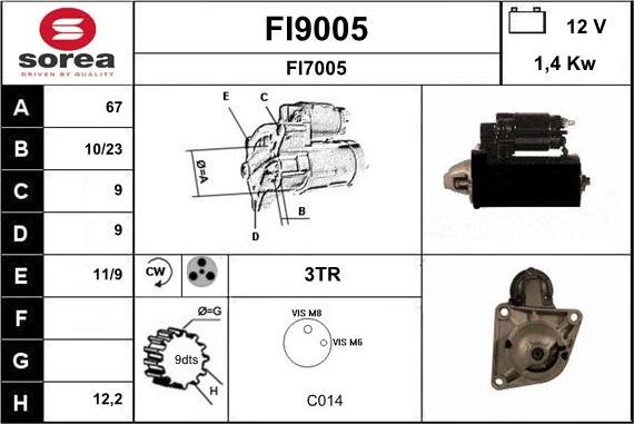 SNRA FI9005 - Стартер unicars.by