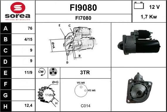 SNRA FI9080 - Стартер unicars.by