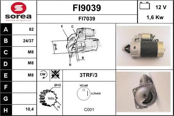 SNRA FI9039 - Стартер unicars.by