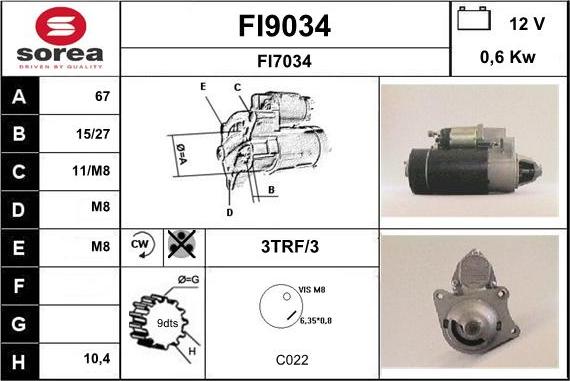 SNRA FI9034 - Стартер unicars.by