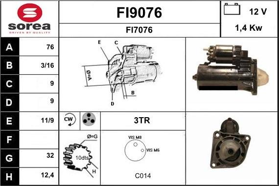 SNRA FI9076 - Стартер unicars.by