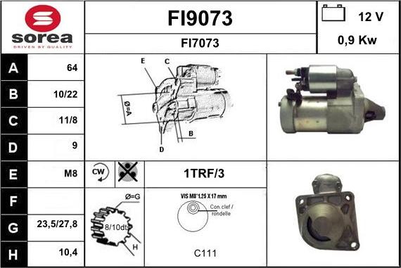 SNRA FI9073 - Стартер unicars.by