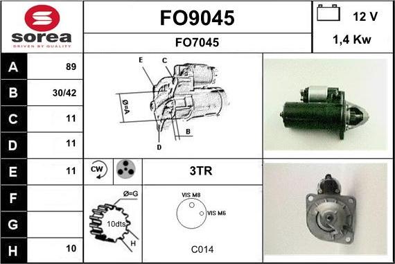 SNRA FO9045 - Стартер unicars.by