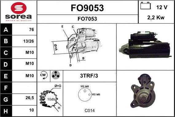 SNRA FO9053 - Стартер unicars.by