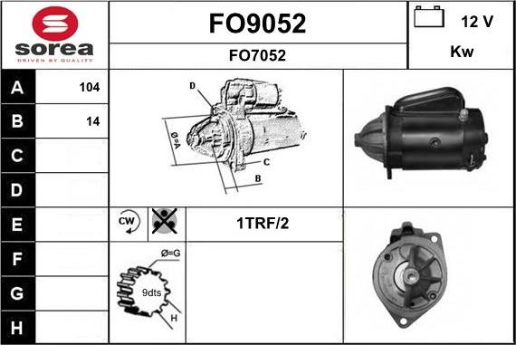 SNRA FO9052 - Стартер unicars.by