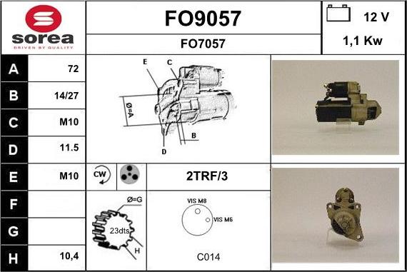 SNRA FO9057 - Стартер unicars.by