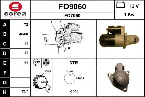 SNRA FO9060 - Стартер unicars.by