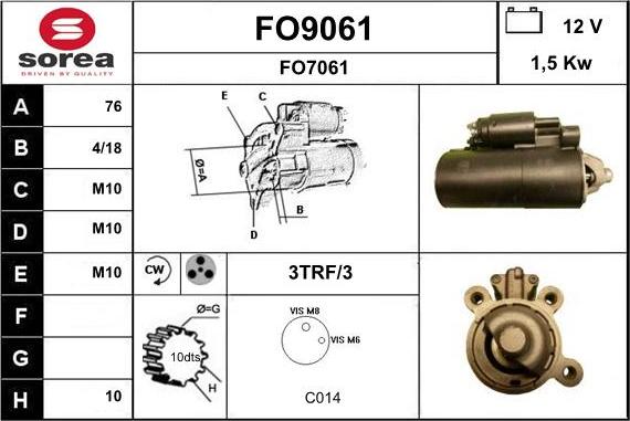 SNRA FO9061 - Стартер unicars.by