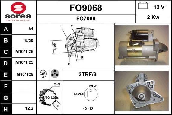 SNRA FO9068 - Стартер unicars.by