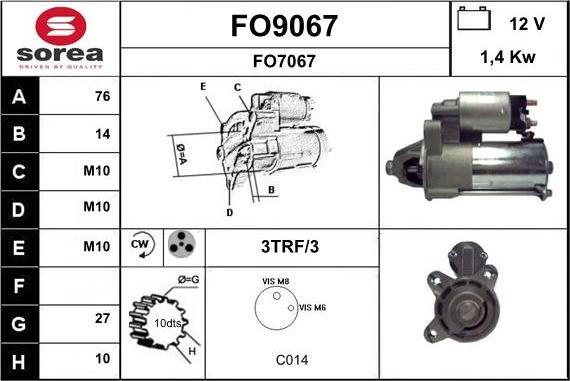 SNRA FO9067 - Стартер unicars.by