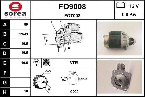 SNRA FO9008 - Стартер unicars.by