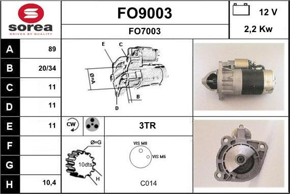 SNRA FO9003 - Стартер unicars.by