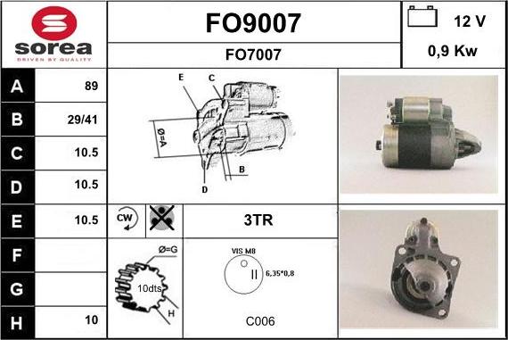 SNRA FO9007 - Стартер unicars.by