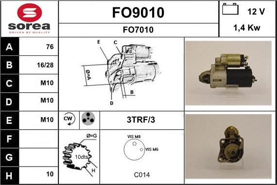 SNRA FO9010 - Стартер unicars.by