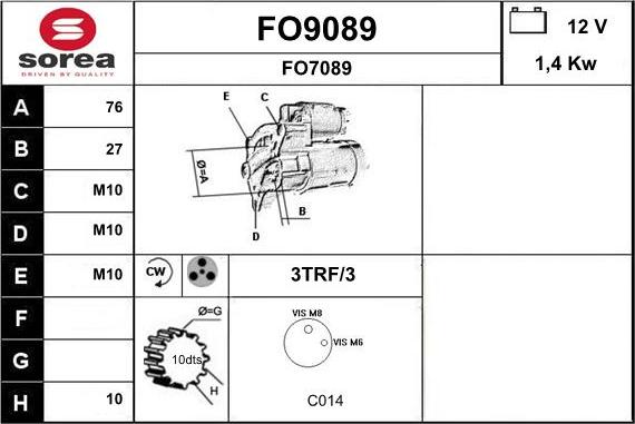 SNRA FO9089 - Стартер unicars.by