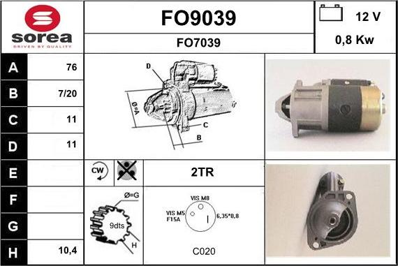 SNRA FO9039 - Стартер unicars.by