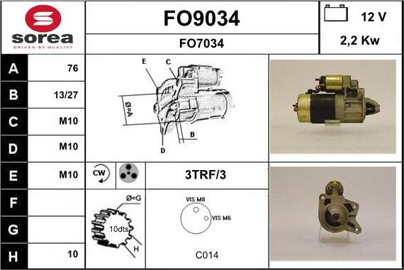 SNRA FO9034 - Стартер unicars.by