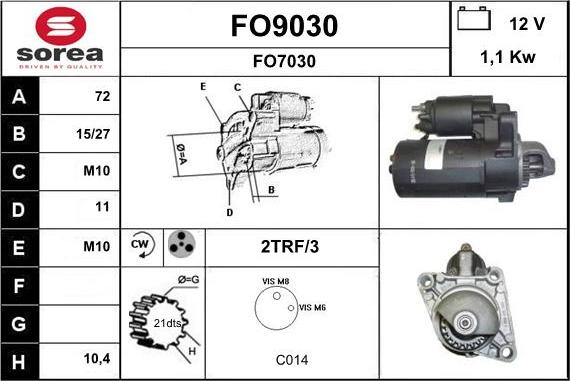 SNRA FO9030 - Стартер unicars.by