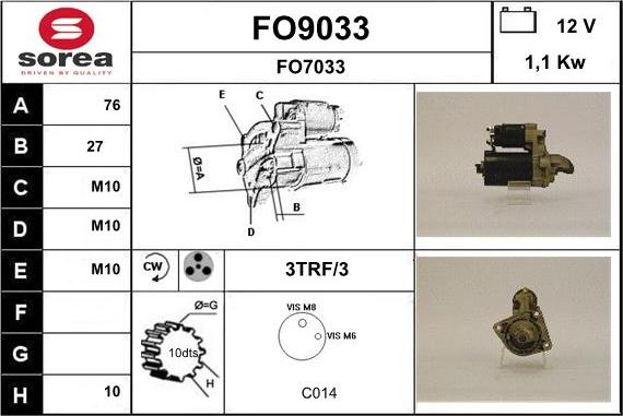 SNRA FO9033 - Стартер unicars.by