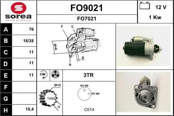 SNRA FO9021 - Стартер unicars.by