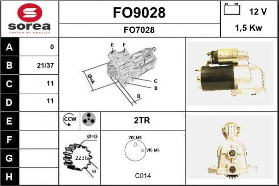 SNRA FO9028 - Стартер unicars.by