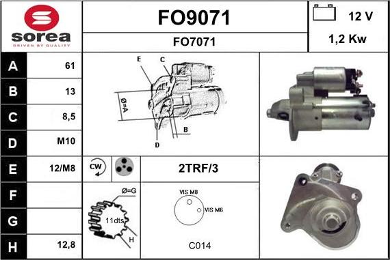 SNRA FO9071 - Стартер unicars.by