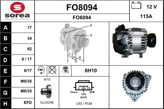 SNRA FO8094 - Генератор unicars.by